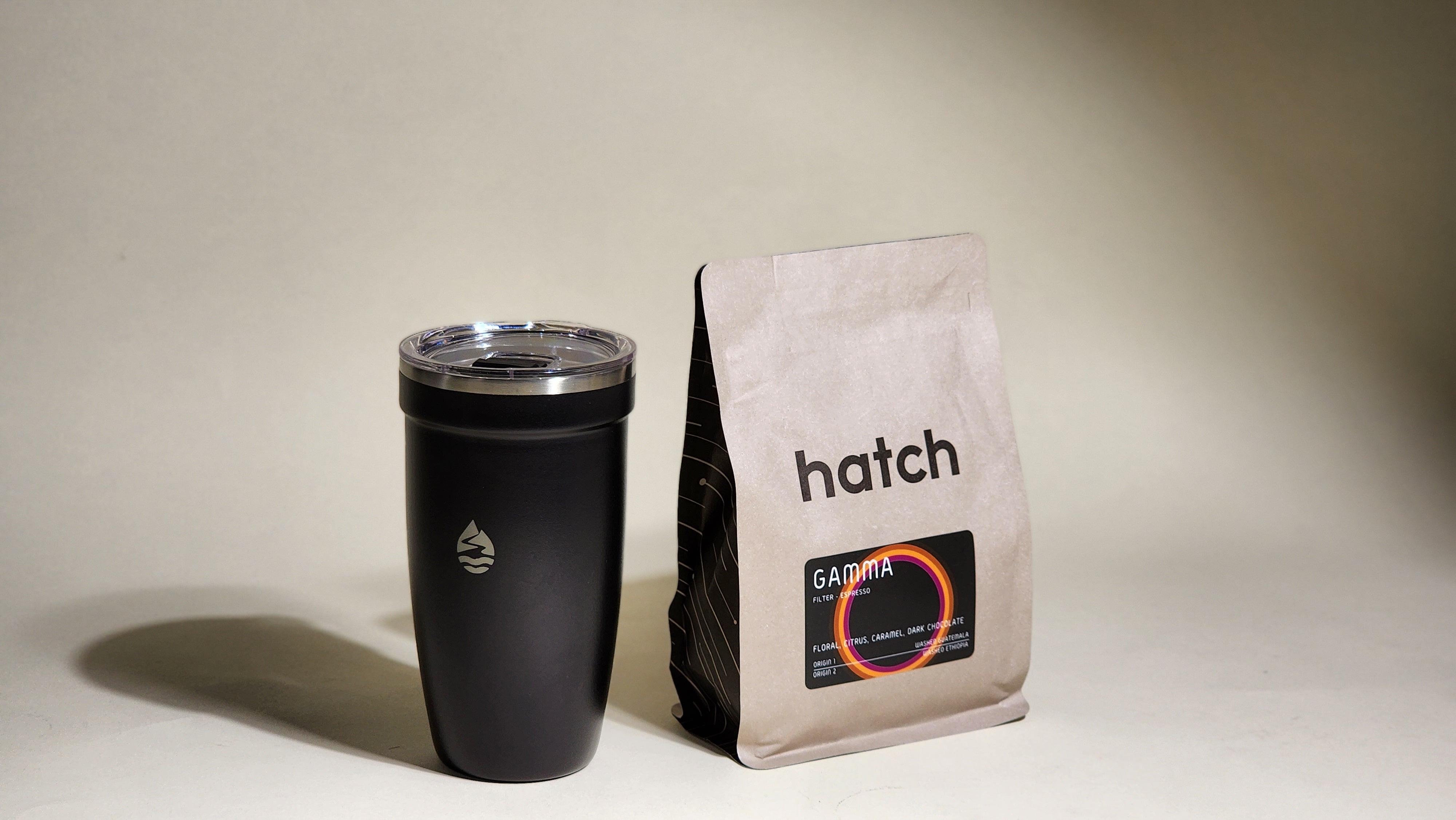 Hatch Coffee - Gamma: A tribute to Northern Italian espresso, balancing vibrant acidity with a chocolatey finish. Crafted from Guatemala and Ethiopia beans, with floral, citrus, caramel, and dark chocolate notes. Ideal for espresso brewing. Explore our core coffee offerings: Supernova, Starlight, Gamma, and Blackout blends.