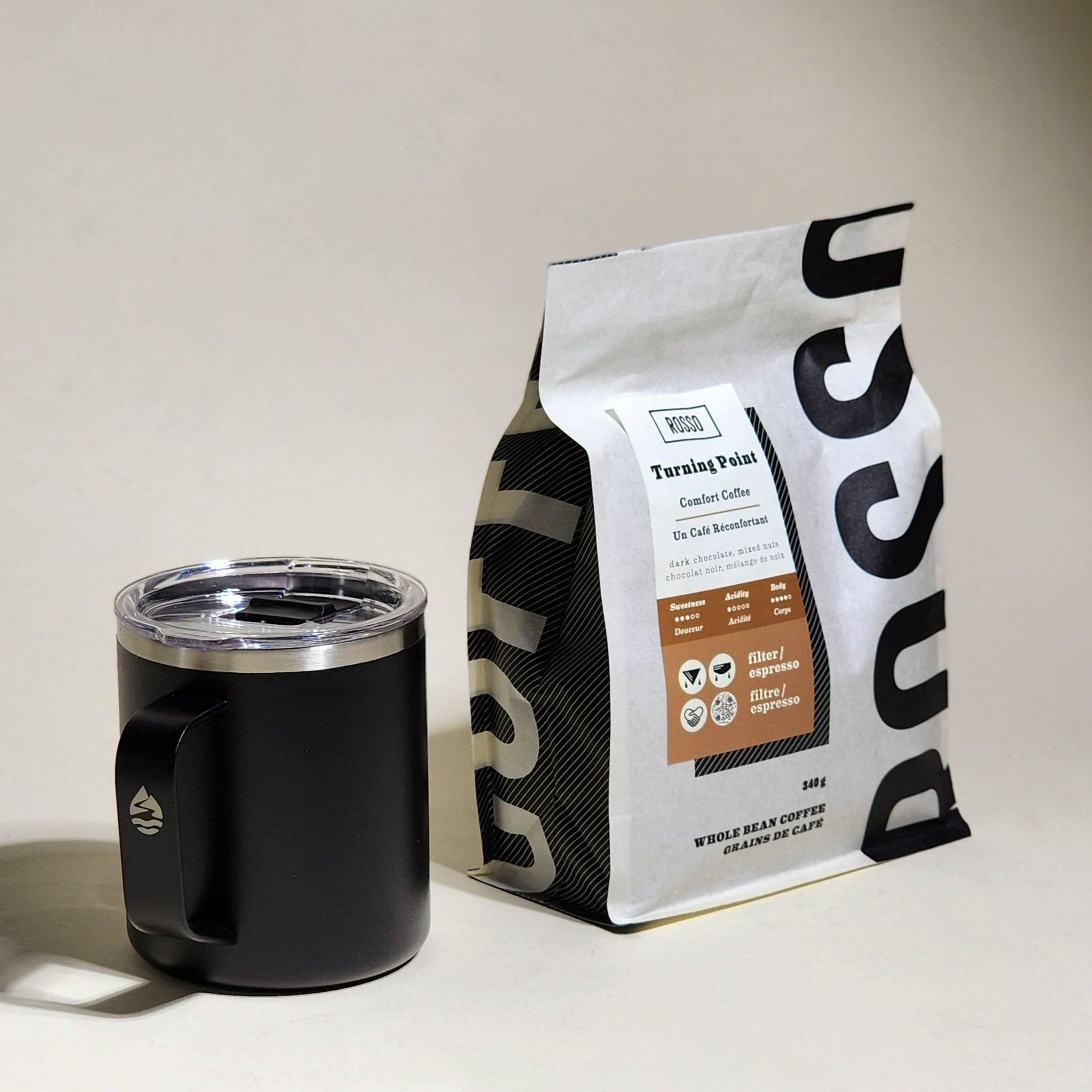 Rosso Coffee Roasters Turning Point Medium Roast - Indulge in chocolatey, nutty, and smooth flavors. A best-seller loved by many for its comforting warmth. Shop now for a delightful coffee experience!