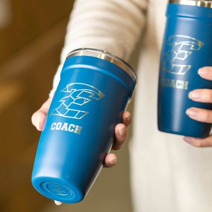 LAMOSE Personalized Insulated tumbler with engraved images and text of Hockey Coach, ideal for hot and cold beverages, perfect for gift giving.