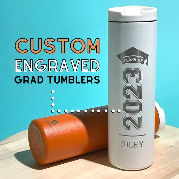 LAMOSE Personalized Insulated tumbler with engraved images and text for Graduation/University/school, ideal for hot and cold beverages, perfect gift for the graduates.