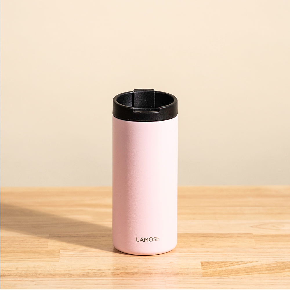 LAMOSE Grouse 12 oz Insulated Tumbler - Ideal for travel with leakproof design and superior temperature retention. #color_baby-pink