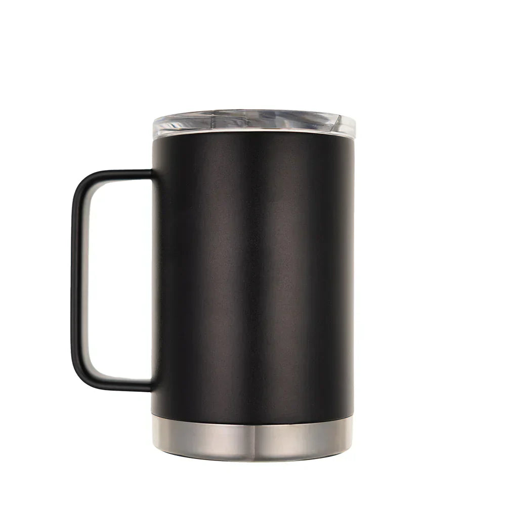 LAMOSE Hudson Pro 20 oz insulated mug with handle and clear lid, ideal for hot and cold beverages.