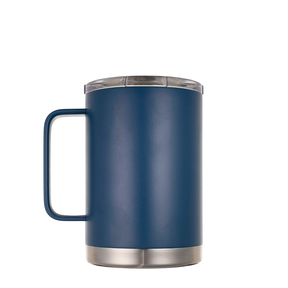 LAMOSE Hudson Pro Max 24 oz insulated mug with handle and leak-proof slider lid, ideal for hot and cold beverages. #color_classic-blue