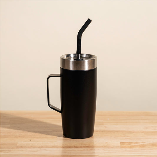 LAMOSE Louise 24 oz insulated Tumbler with Cup-holder friendly, Expandable stainless steel straw, Unique insulated stainless steel lid ideal for hot and cold beverages. 