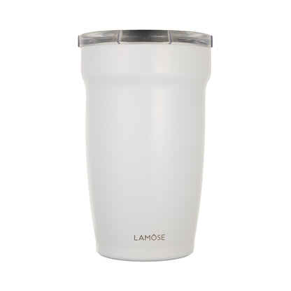 Peyto Pro Enamel 12oz - snow - stainless steel tumbler with enamel-coated interior, cupholder-friendly design, and splash-proof sliding lid, perfect for on-the-go lifestyles. 