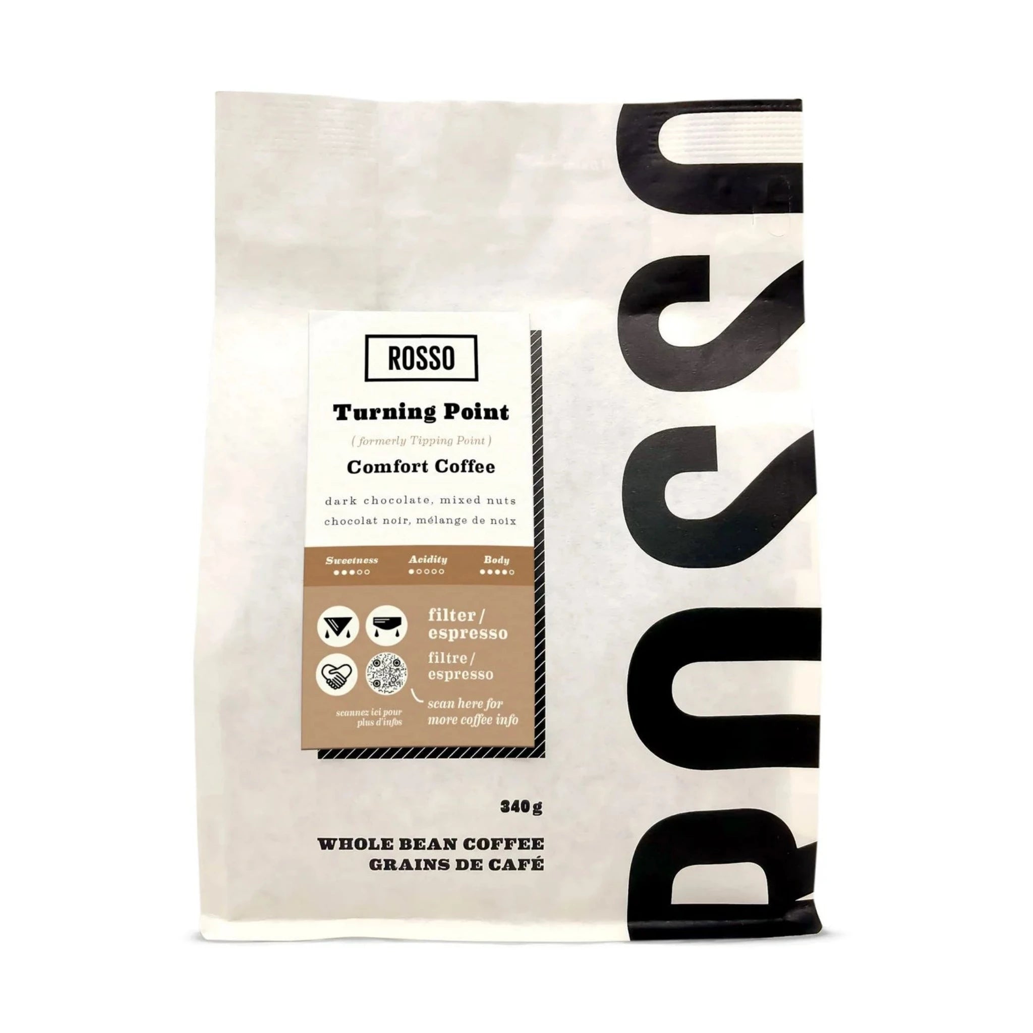 Rosso Coffee Roasters Turning Point Medium Roast - Indulge in chocolatey, nutty, and smooth flavors. A best-seller loved by many for its comforting warmth. Shop now for a delightful coffee experience!